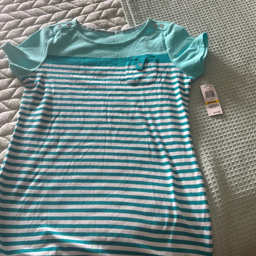 Karen Scott Turquoise Athletic Tee